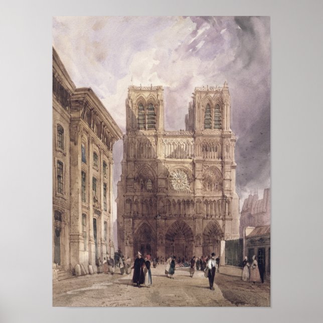 Póster Catedral de Nuestra Señora, París, 1836 (Frente)