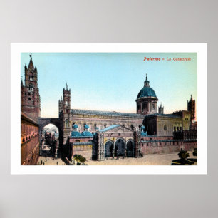 Póster Catedral de Palermo Sicilia de los años 1890
