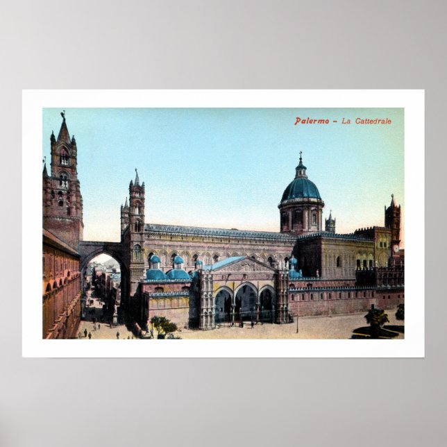 Póster Catedral de Palermo Sicilia de los años 1890 (Frente)