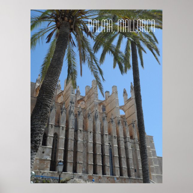 Póster Catedral de Palma de Mallorca España Vacaciones (Frente)