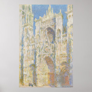 Póster Catedral de Rouen frente oeste luz solar por Monet