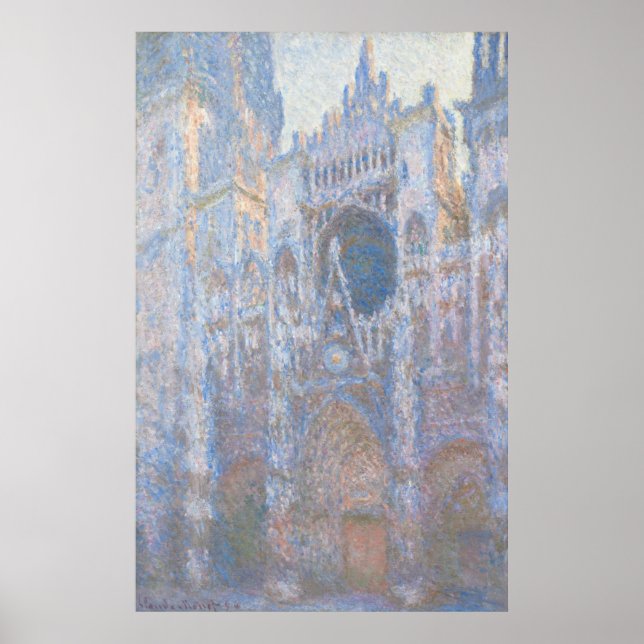 Póster Catedral de Rouen frente oeste por Claude Monet (Frente)
