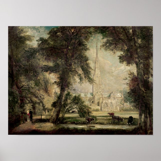 Póster Catedral de Salisbury del Obispo (Frente)