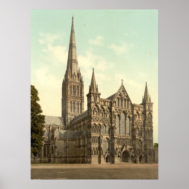 Póster Catedral de Salisbury II, Wiltshire, Inglaterra (Frente)