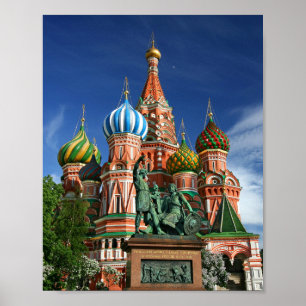 Póster Catedral de San Basil, Moskva, Rusia