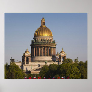 Póster Catedral de San Isaac, desde el río Neva