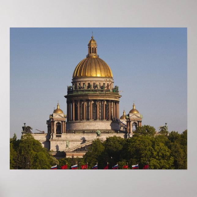 Póster Catedral de San Isaac, desde el río Neva (Frente)