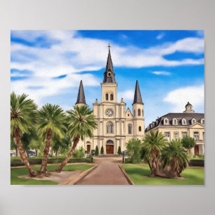 Póster Catedral de San Luis de Nueva Orleans