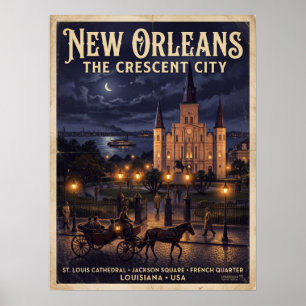 Póster Catedral de San Luis de Nueva Orleans Plaza Jackso