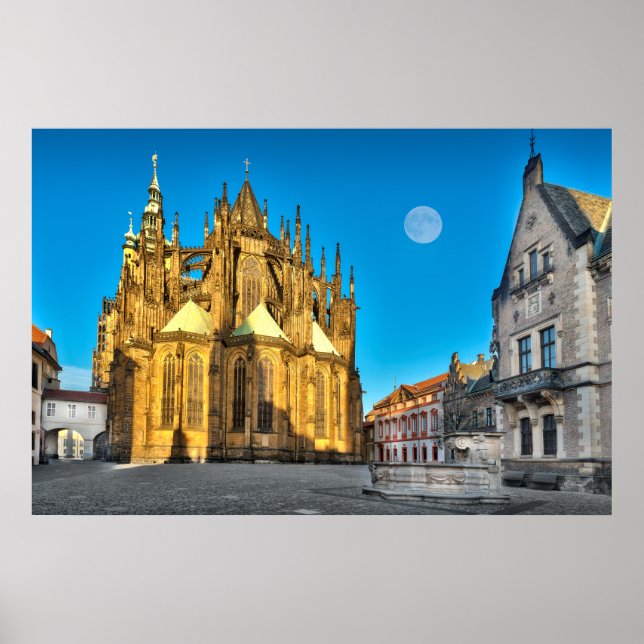 Póster Catedral de San Vitus de Praga Poster matutino (Frente)
