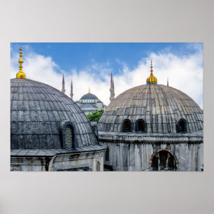 Póster Catedral de Santa Sofía y Mezquita Azul - Estambul