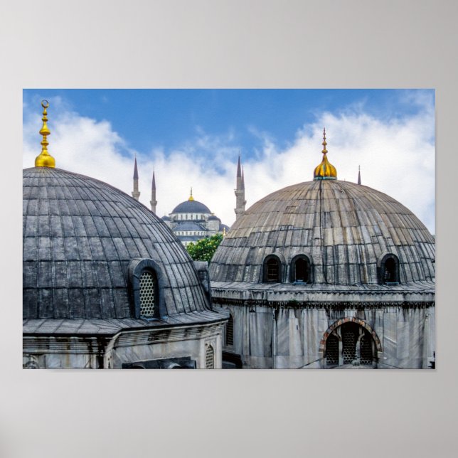 Póster Catedral de Santa Sofía y Mezquita Azul - Estambul (Frente)