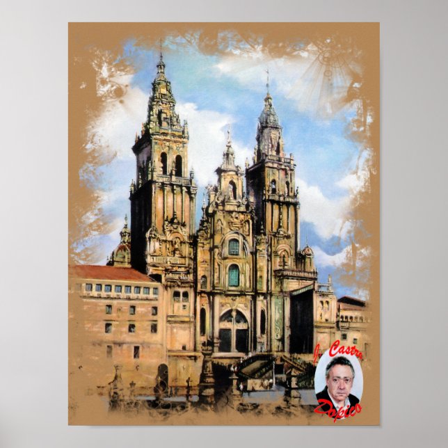 Póster Catedral de Santiago de Compostela (A Coruña) (Frente)