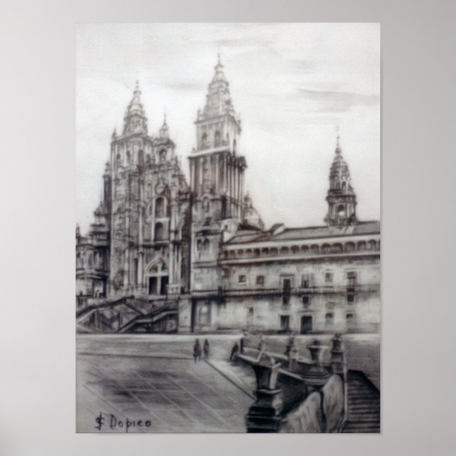 Póster Catedral de Santiago de Compostela (A Coruña) (Frente)