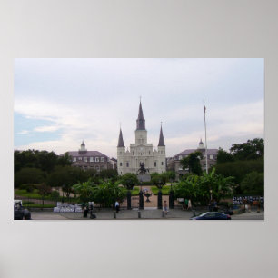 Póster Catedral de St. Louis y cuadrado de Jackson
