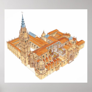 Póster Catedral de Toledo. España