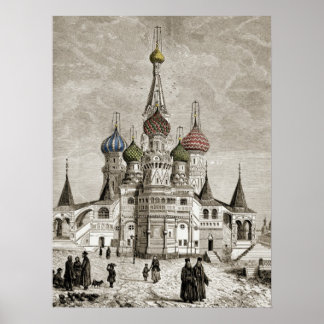 Póster Catedral de Vasili Plaza Roja Cúpula Theotokos