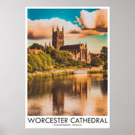 Póster Catedral de Worcester, Worcestershire, Inglaterra