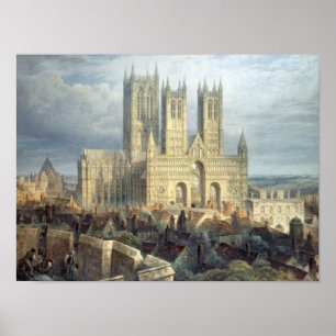 Póster Catedral del noroeste, c.1850 de Lincoln