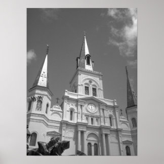 Póster Catedral en blanco y negro