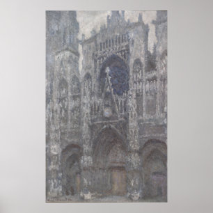 Póster Catedral en el tiempo gris porta de Ruán de Monet