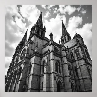 Póster Catedral Gótica - Obra maestra majestuosa del carb