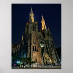 Póster Catedral Iglesia Católica Arquitectura Neogótica