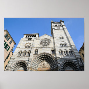 Póster Catedral medieval de Génova, Italia