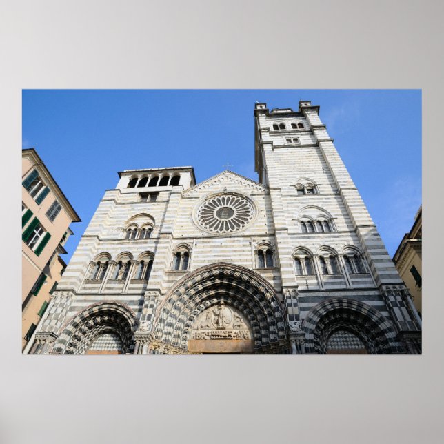 Póster Catedral Medieval de Génova, Italia (Frente)