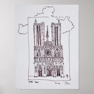 Póster Catedral Notre-Dame de París Ille de la Cite