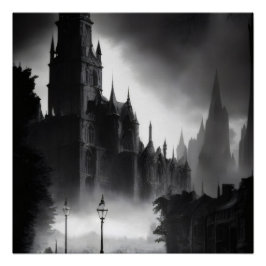 Póster Catedral Oscura: Misterios en la niebla