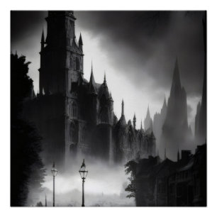 Póster Catedral Oscura: Misterios en la niebla