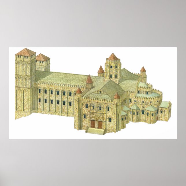 Póster Catedral románica de Santiago de Compostela. (Frente)
