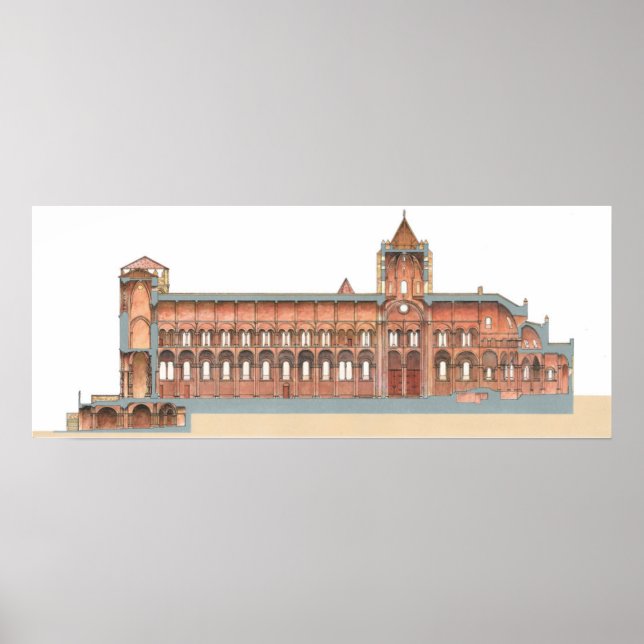 Póster Catedral románica de Santiago de Compostela. 2 (Frente)