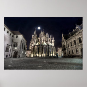 Póster Catedral St.Vitus de Praga Poster de la Noche Orie