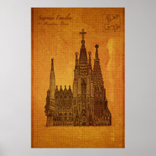 Póster Catedrales: Sagrada Fam � lia, Barcelona