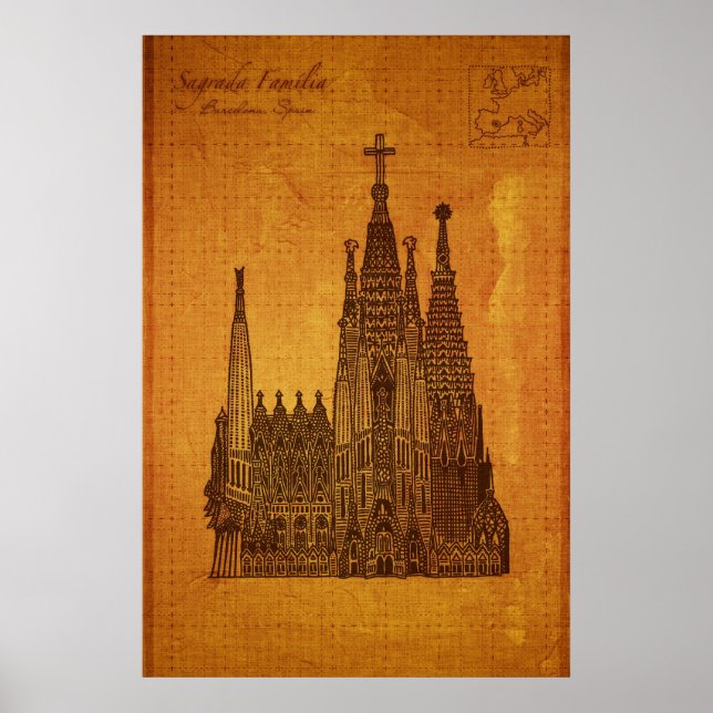Póster Catedrales: Sagrada Fam � lia, Barcelona (Frente)