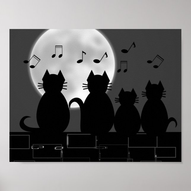 Póster Caterwauling a la luz de la luna (Frente)