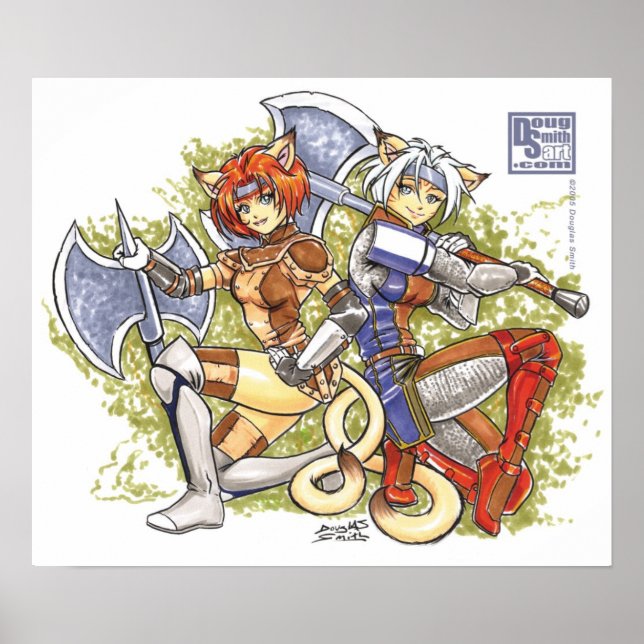 Póster Catgirls w/Axes Poster (Frente)