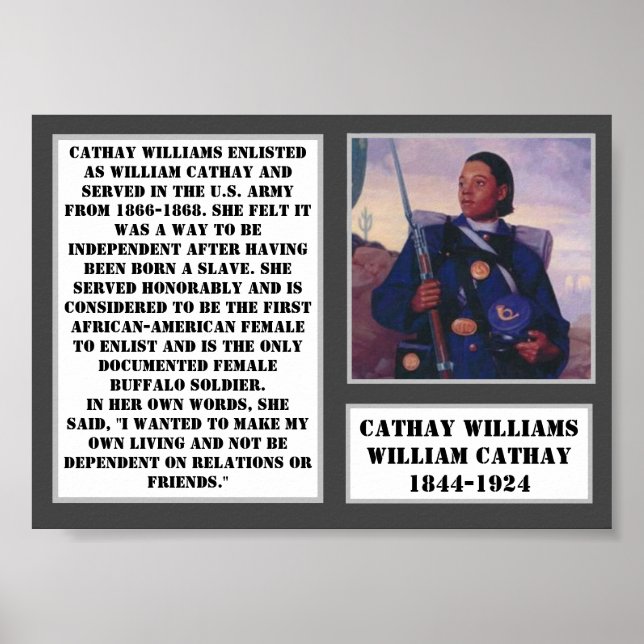 Póster Cathay Williams Búfalo Soldado First Woman Army (Frente)