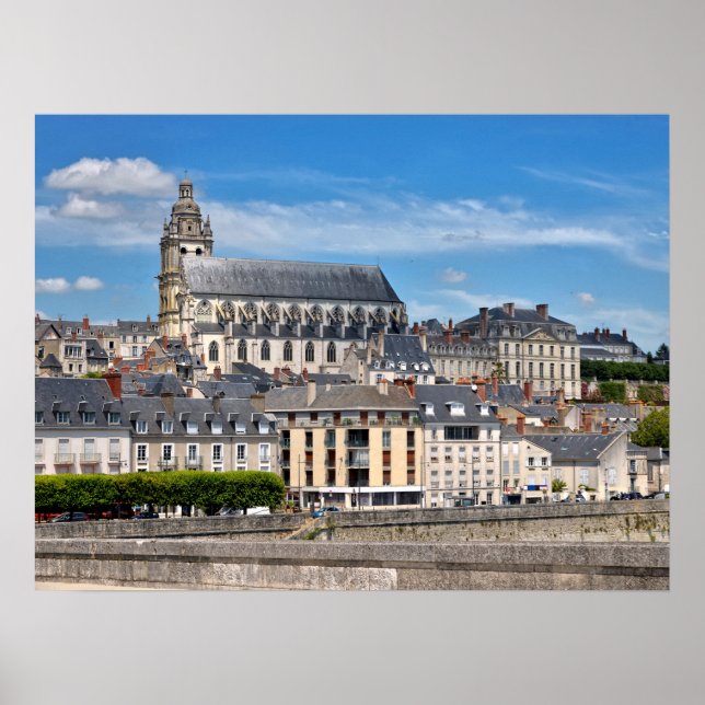 Póster Cathedral Saint Louis at Blois in France Postcard  (Frente)