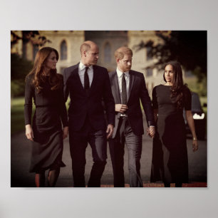 Póster Catherine William Harry Meghan Long Walk 2022