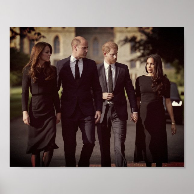 Póster Catherine William Harry Meghan Long Walk 2022 (Frente)