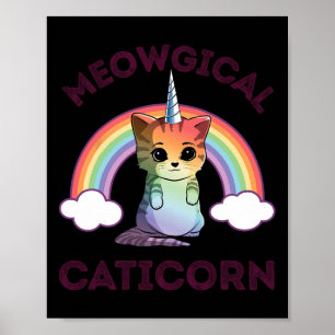 Póster Caticorn Meowgic Camiseta Gato Unicornio Mujeres C