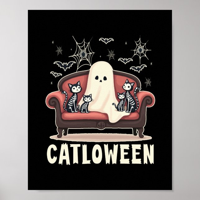 Póster Catloween Ghost Halloween (Frente)