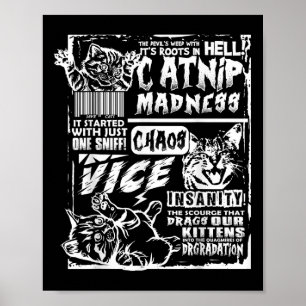 Póster Catnip Madness Graciosos Regalos De Gato Para El G