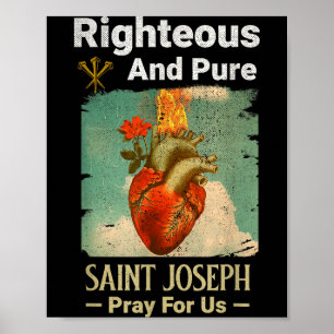 Póster católico San José, Santo Patrón de los Padres, Rez