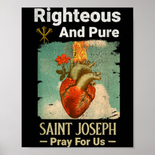 Póster católico San José, Santo Patrón de los Padres, Rez