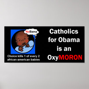 Póster Católicos de Obama OxyMoron