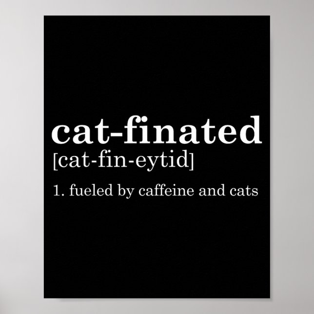 Póster Cats &amp; Coffee Lover Funny Caffeine Quote Coffe (Frente)